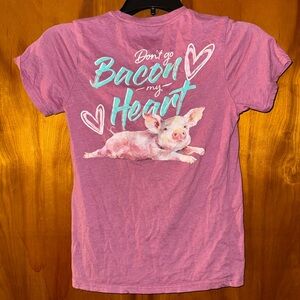 Lincoln Outfitters Pink Graphic Tee with Pig